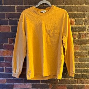 Men's Club Monaco Yellow Long Sleeve Shirt L